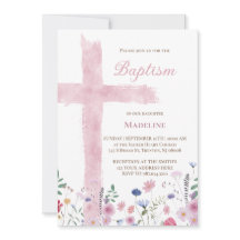 バプテスピンクの水色クロスと花