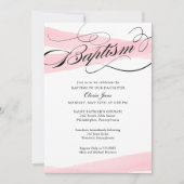 バプテスピンクウォーターモダンカラー招待状 招待状 (正面)