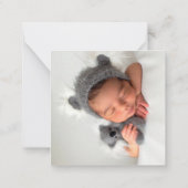 バプテスピンクウォーター色フローラガールサンキュー ノートカード (裏面)