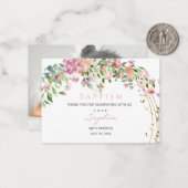 バプテスピンクウォーター色フローラガールサンキューC ノートカード (正面/裏面インサイチュ)