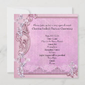 バプテスピンククロスガールフォト《キリスト教》洗礼式や命名式2 招待状 (裏面)