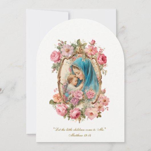 バプテスピンクフローラマリーイエス金ゴールド 招待状 (裏面)