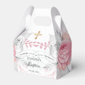 バプテスピンクフローラ銀モダン十字架エレガント フェイバーボックス (正面サイド)