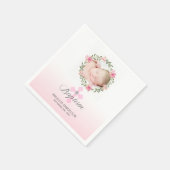 バプテスピンクホワイトガールフローラクロス | フォト スタンダードカクテルナプキン (角)