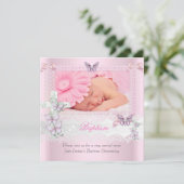 バプテスピンクレース写真バタフライクロスガール 招待状 (スタンド正面)