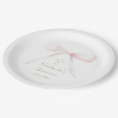 バプテスピンク弓ベビーガール ペーパープレート (アングル)