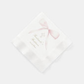 バプテスピンク弓ベビーガール 縁ありカクテルナプキン (角)