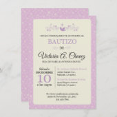 バプテスピンク招待状スペインの- 招待状 (正面/裏面)