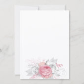 バプテスピンク花模様ガールエレガントホワイト 招待状 (裏面)