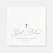 バプテスファースト共産塵の青い神が十字架を祝福 スタンダードカクテルナプキン (正面)