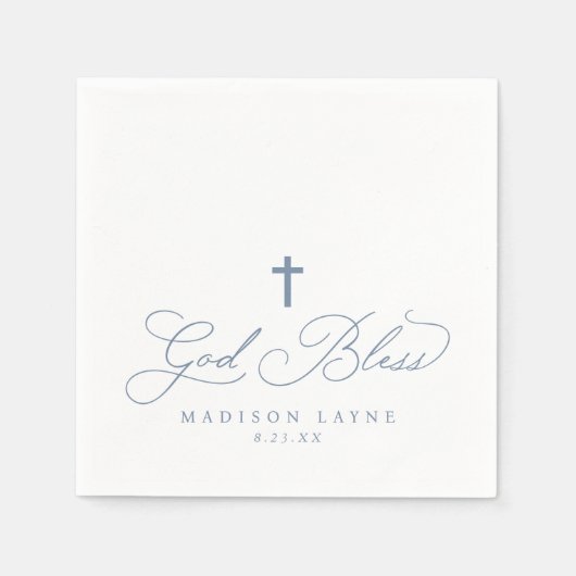 バプテスファースト共産塵の青い神が十字架を祝福 スタンダードカクテルナプキン (正面)