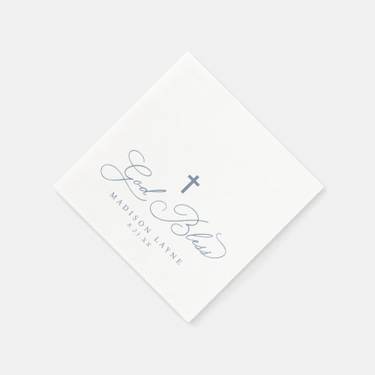 バプテスファースト共産塵の青い神が十字架を祝福 スタンダードカクテルナプキン (角)