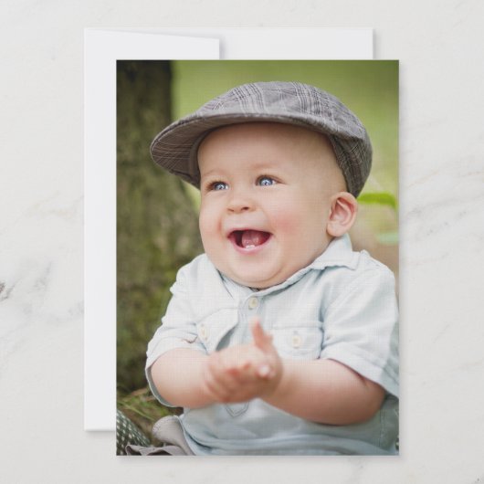 バプテスファースト誕生日フォトリース金ゴールドクロス 招待状 (裏面)