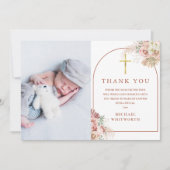 バプテスフォトパンパスグラスアーチ サンキューカード (正面)