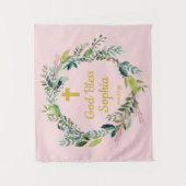 バプテスフォトブース背景赤面ピンクガールプロップ タペストリー (正面)