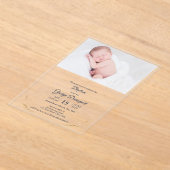 バプテスフォト金ゴールドクロス透明招待状 アクリル招待状 (レイダウン)