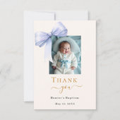 バプテスブルーボウ写真クリームボーイ サンキューカード (正面)