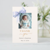 バプテスブルーボウ写真クリームボーイ サンキューカード (スタンド正面)