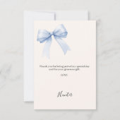 バプテスブルーボウ写真クリームボーイ サンキューカード (裏面)