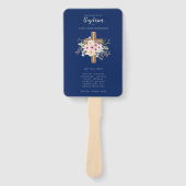 バプテスプログラムファン – フローラクロスネイビーブルー ハンドファン (正面)