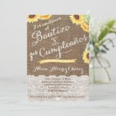 バプテスペインのス&ラテンアメリカ系女性ニーニャ初誕生日 招待状 (スタンド正面)