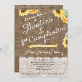 バプテスペインのス&ラテンアメリカ系女性ニーニャ初誕生日 招待状