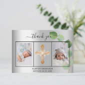 バプテスボーイ写真銀色ユーカリ サンキューカード (スタンド正面)