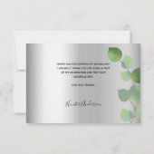 バプテスボーイ写真銀色ユーカリ サンキューカード (裏面)