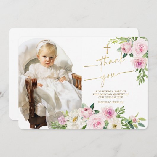 バプテスマありがとうフォトカード サンキューカード (正面/裏面)