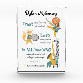 バプテスマおもしろいボーイミュージカル動物と聖書の詩 フォトブロック