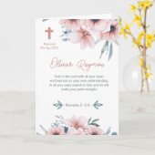 バプテスマかわいらしガールピンクの花 カード (黄色い花)