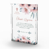 バプテスマかわいらしガールピンクの花 フォトブロック (右)