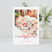 バプテスマすべての命名カラフル式バタフライ 招待状 (スタンド正面)