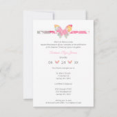 バプテスマすべての命名カラフル式バタフライ 招待状 (裏面)