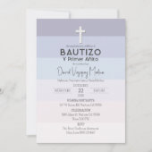 バプテスマとファースト誕生日ミニマリスト 招待状 (正面)