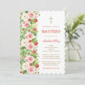 バプテスマと初めての誕生日 フレッシュストロベリー 招待状 (スタンド正面)