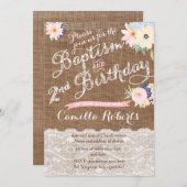 バプテスマと誕生日の招待状、2番目の誕生日 招待状 (正面/裏面)