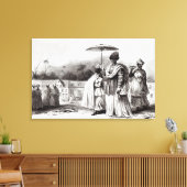 バプテスマに子どもを連れて行く女性 キャンバスプリント (インサイチュ (リビング))