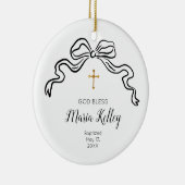 バプテスマのキリスト教ミニマリストへの贈り物を祝福する神 セラミックオーナメント (右)