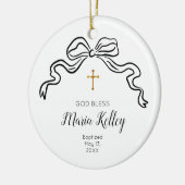 バプテスマのキリスト教ミニマリストへの贈り物を祝福する神 セラミックオーナメント (左)