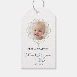 バプテスマのクロス写真ありがとう ギフトタグ