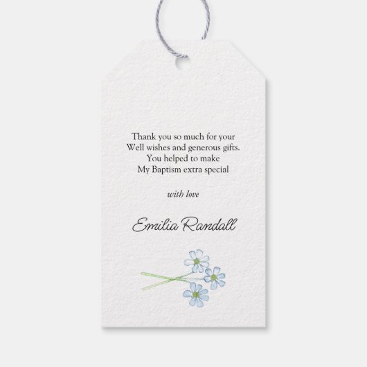 バプテスマのクロス写真ありがとう ギフトタグ (裏面)
