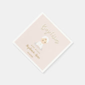 バプテスマのベビーガールとボンネット スタンダードカクテルナプキン (角)