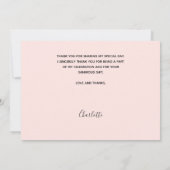 バプテスマのベビーガール赤面ピンク写真サンキューカード 招待状 (裏面)