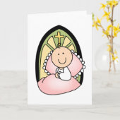バプテスマのベビーガール カード (黄色い花)
