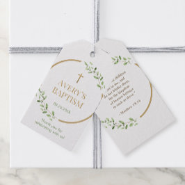 バプテスマのリースクロス聖書感謝していの聖句は、あなた方に好意 ギフトタグ