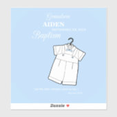 バプテスマの孫がベビーブルーでスーツパーソナライズされた シール (シート)