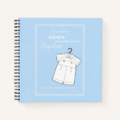 バプテスマの孫がベビーブルーでスーツパーソナライズされた ノートブック (正面)