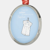バプテスマの孫がベビーブルーでスーツパーソナライズされた メタルオーナメント (左)