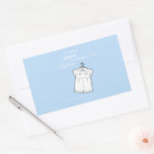 バプテスマの孫がベビーブルーでスーツパーソナライズされた 長方形シール (封筒)